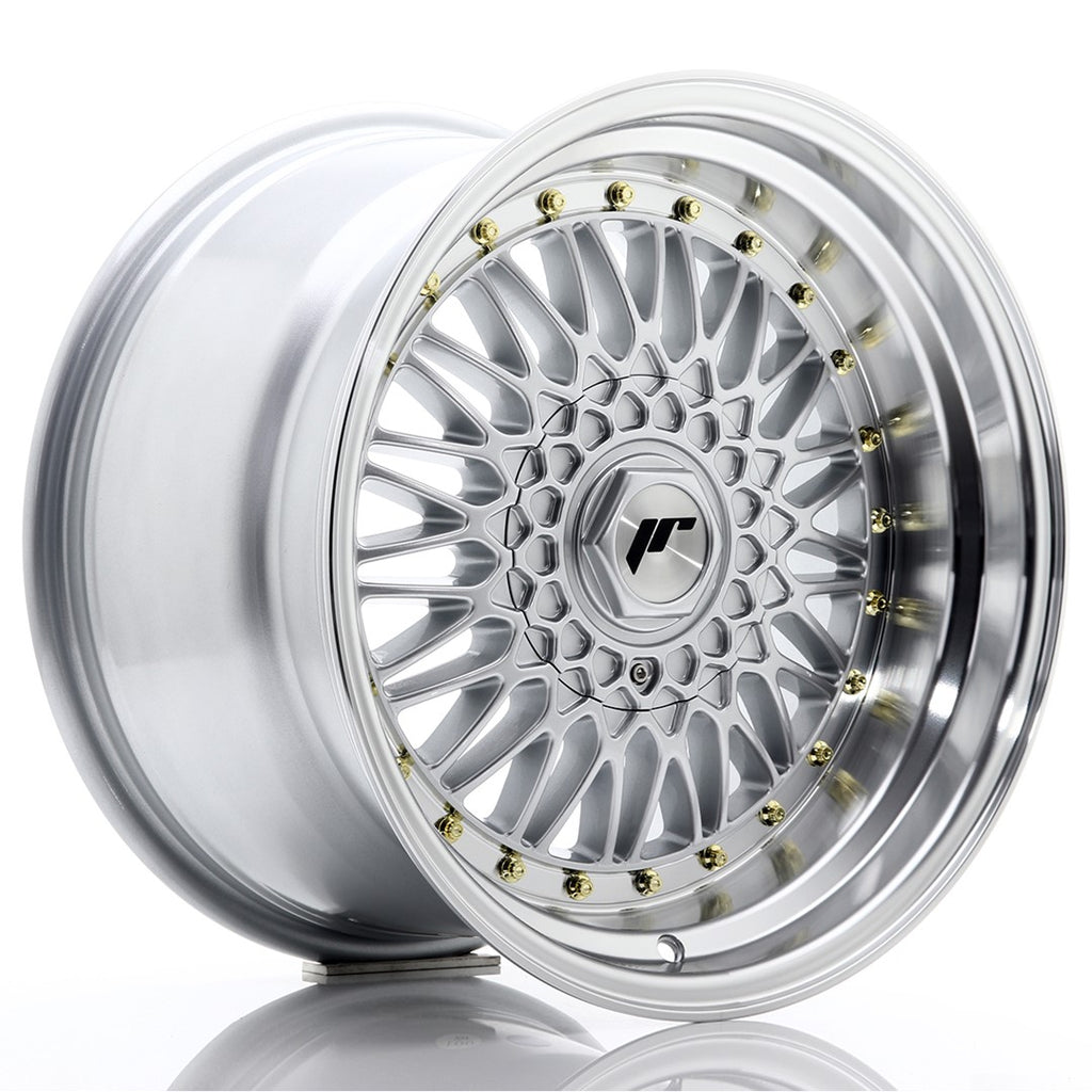 Cerchio in Lega JAPAN RACING JR9 17x10 ET20 con foratura su misura Silver w/ Machined Lip