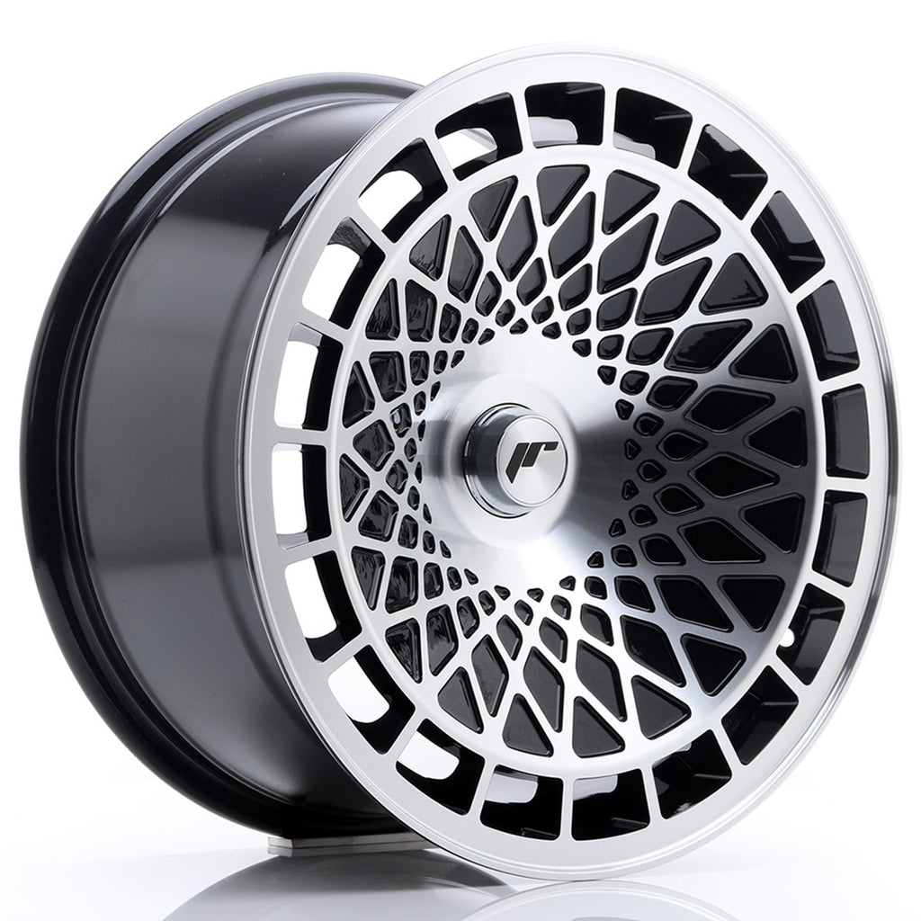 Cerchio in Lega JAPAN RACING JR14 17x8,5 ET15 con foratura su misura Gloss Black Machined Face