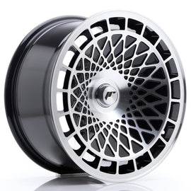 Cerchio in Lega JAPAN RACING JR14 17x8,5 ET15 con foratura su misura Gloss Black Machined Face