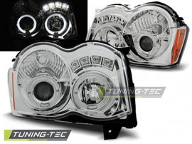 Fari Anteriori CHRYSLER JEEP GRAND CHEROKEE 08-10 ANGEL EYES CHROME