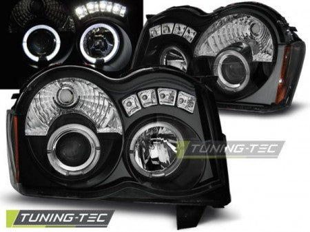 Fari Anteriori CHRYSLER JEEP GRAND CHEROKEE 08-10 ANGEL EYES BLACK