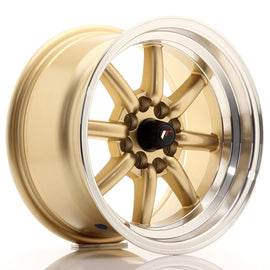 Cerchio in Lega JAPAN RACING JR19 15x8 ET0 4x100/114 Gold w/ Machined Lip