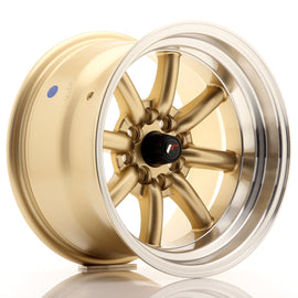 Cerchio in Lega JAPAN RACING JR19 15x9 ET-13 4x100/114 Gold w/ Machined Lip