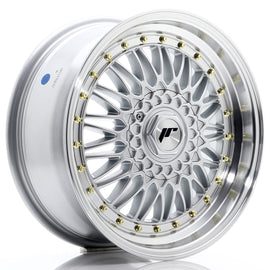 Cerchio in Lega JAPAN RACING JR9 17x7.5 ET20-35 con foratura su misura Silver w/ Machined Lip