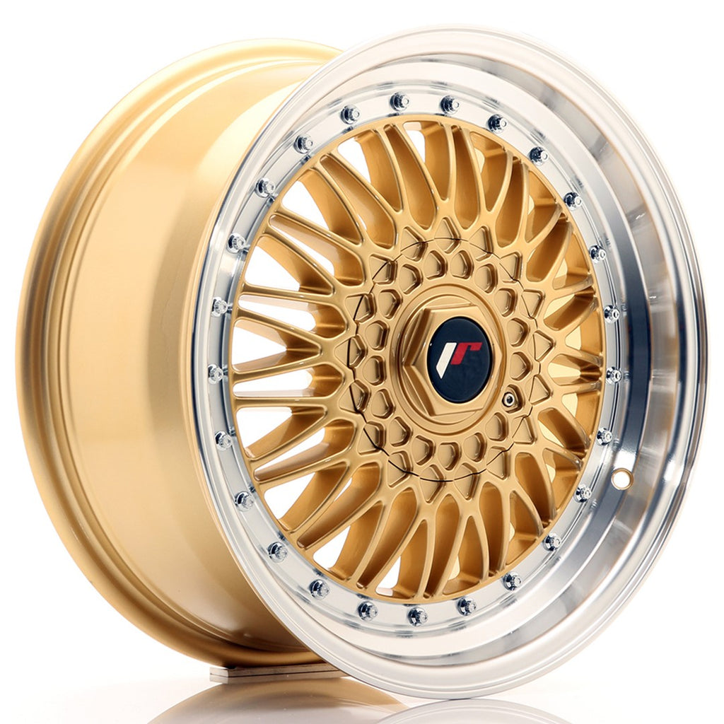 Cerchio in Lega JAPAN RACING JR9 17x7.5 ET20-35 con foratura su misura Gold w/Machined Lip