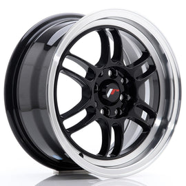 Cerchio in Lega JAPAN RACING JR7 15x7 ET38 4x100/114 Gloss Black w/ Machined Lip