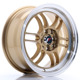 Cerchio in Lega JAPAN RACING JR7 15x7 ET38 4x100/114 Gold w/ Machined Lip