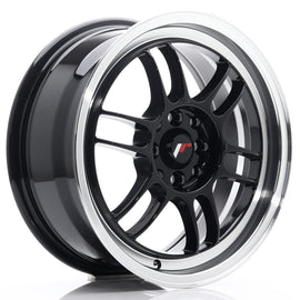 Cerchio in Lega JAPAN RACING JR7 16x7 ET38 4x100/114 Gloss Black w/ Machined Lip