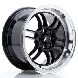 Cerchio in Lega JAPAN RACING JR7 15x8 ET35 4x100/114 Gloss Black w/ Machined Lip
