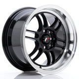 Cerchio in Lega JAPAN RACING JR7 15x8 ET35 4x100/114 Glossy Black w/Machined Lip