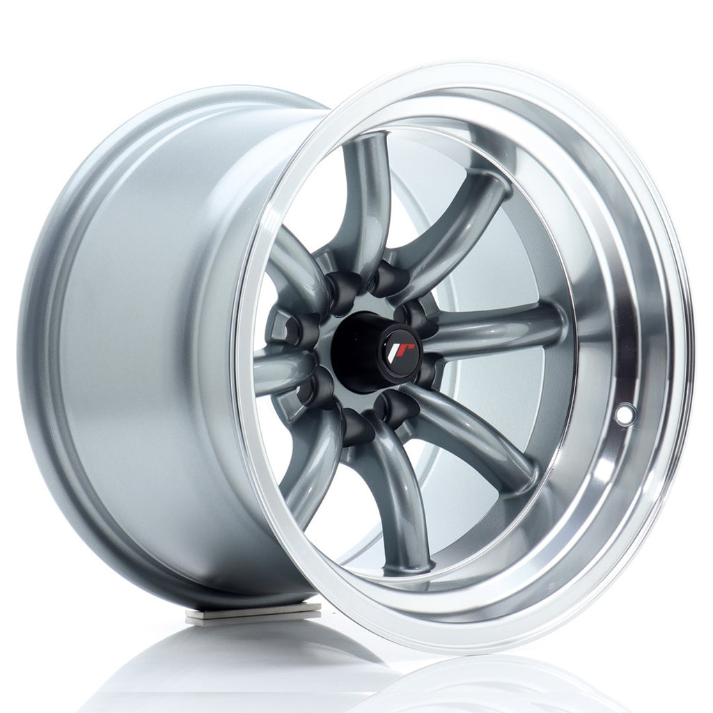 Cerchio in Lega JAPAN RACING JR19 15x10,5 ET-32 4x100/114 Gun Metal w/ Machined Lip