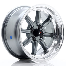 Cerchio in Lega JAPAN RACING JR19 15x8 ET0 4x100 Gun Metal w/ Machined Lip