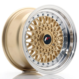 Cerchio in Lega JAPAN RACING JR9 15x8 ET20 con foratura su misura Gold w/ Machined Lip