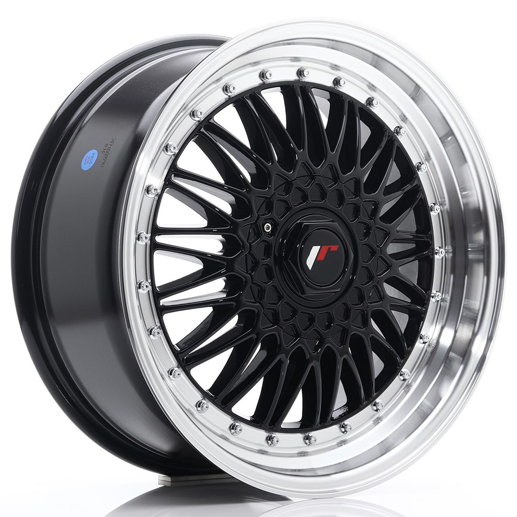 Cerchio in Lega JAPAN RACING JR9 18x8 ET35-40 con foratura su misura Gloss Black w/ Machined Lip