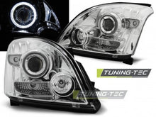Carica l&#39;immagine nel visualizzatore di Gallery, Fari Anteriori TOYOTA LAND CRUISER 120 03-09 ANGEL EYES CHROME CCFL