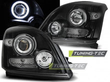 Carica l&#39;immagine nel visualizzatore di Gallery, Fari Anteriori TOYOTA LAND CRUISER 120 03-09 ANGEL EYES BLACK CCFL
