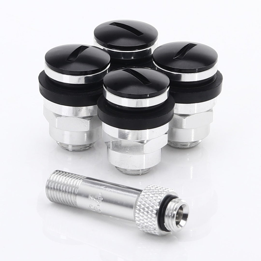 Set Valvole Aria Piatte in Alluminio Japan Racing v1 Nere