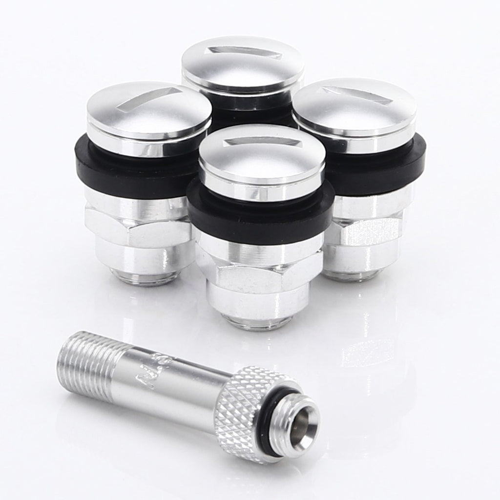 Set Valvole Aria Piatte in Alluminio Japan Racing v1 Argento