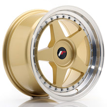 Load image into Gallery viewer, Cerchio in Lega JAPAN RACING JR6 17x9 ET20-35 con foratura su misura Gold w/Machined Lip