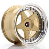 Cerchio in Lega JAPAN RACING JR6 17x10 ET20 con foratura su misura Gold w/Machined Lip