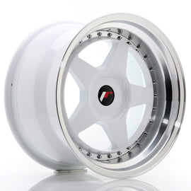 Cerchio in Lega JAPAN RACING JR6 17x10 ET20 con foratura su misura White w/ Machined Lip