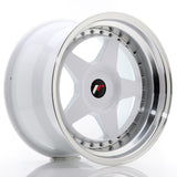 Cerchio in Lega JAPAN RACING JR6 17x10 ET20 con foratura su misura White w/Machined Lip