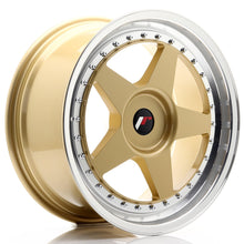 Load image into Gallery viewer, Cerchio in Lega JAPAN RACING JR6 18x8.5 ET20-40 con foratura su misura Gold w/Machined Lip