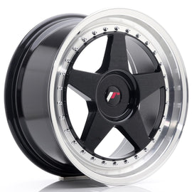 Cerchio in Lega JAPAN RACING JR6 18x8.5 ET20-40 con foratura su misura Gloss Black w/ Machined Lip