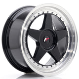 Cerchio in Lega JAPAN RACING JR6 18x8.5 ET20-40 con foratura su misura Glossy Black w/Machined Lip