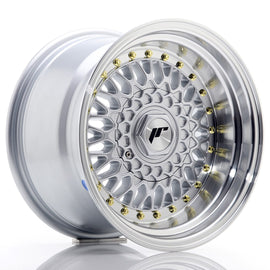 Cerchio in Lega JAPAN RACING JR9 15x9 ET10 con foratura su misura Silver w/ Machined Lip