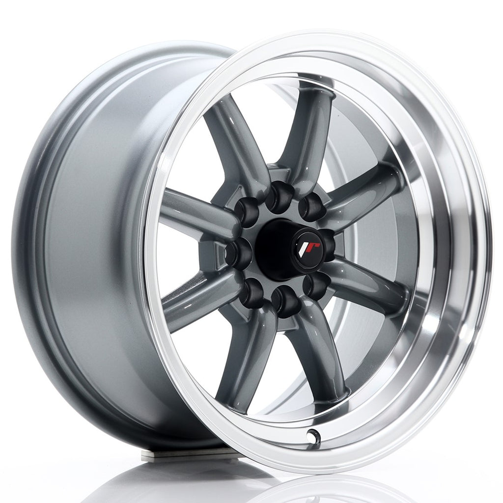 Cerchio in Lega JAPAN RACING JR19 15x8 ET0 4x100/108 Gun Metal w/ Machined Lip