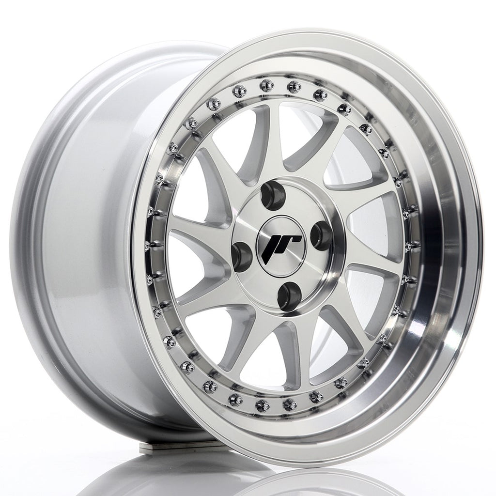 Cerchio in Lega JAPAN RACING JR26 15x8 ET5 4x100 Silver Machined Face