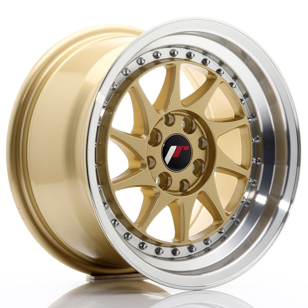 Cerchio in Lega JAPAN RACING JR26 15x8 ET25 4x100/108 Gold w/Machined Lip