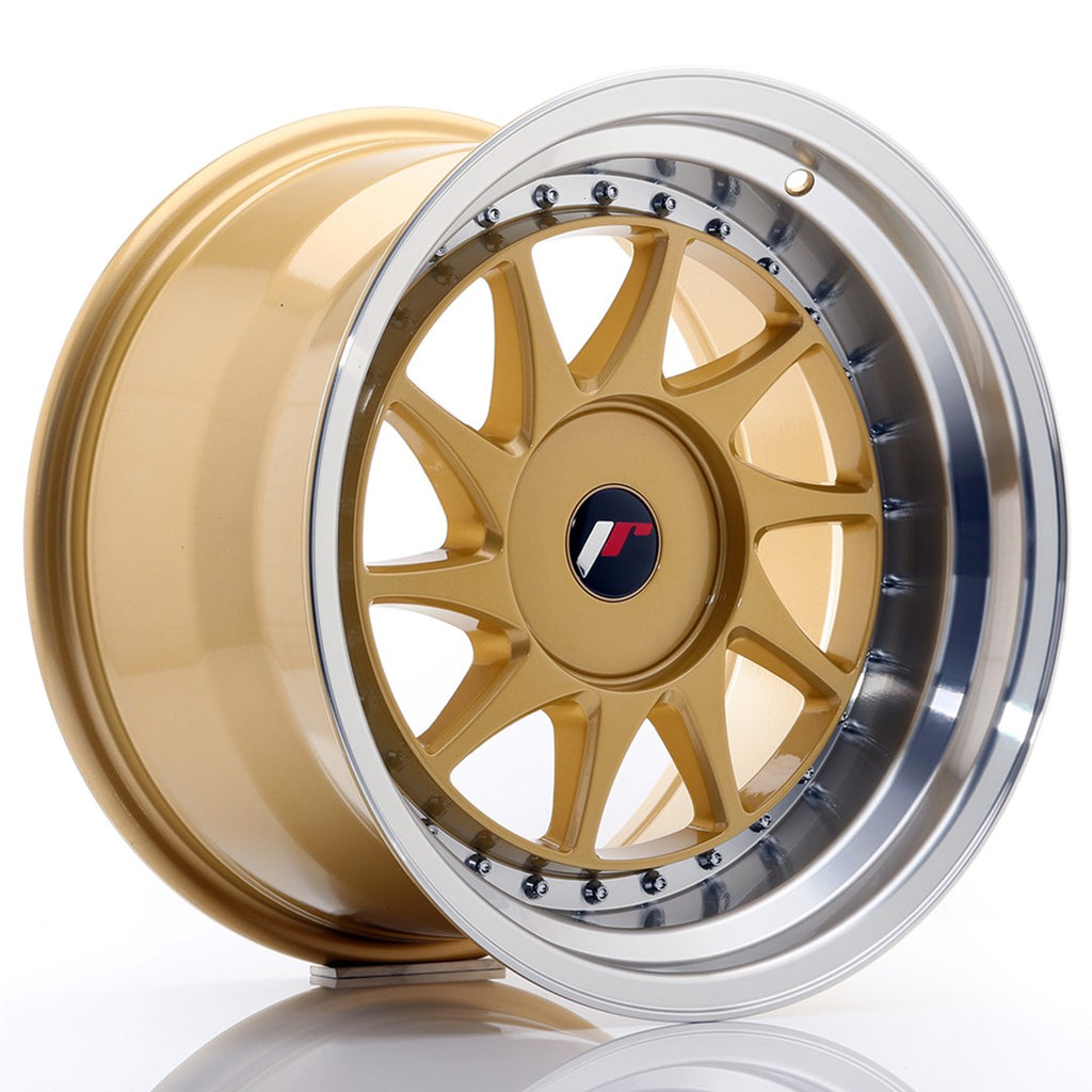 Cerchio in Lega JAPAN RACING JR26 17x10 ET20-25 con foratura su misura Gold w/Machined Lip