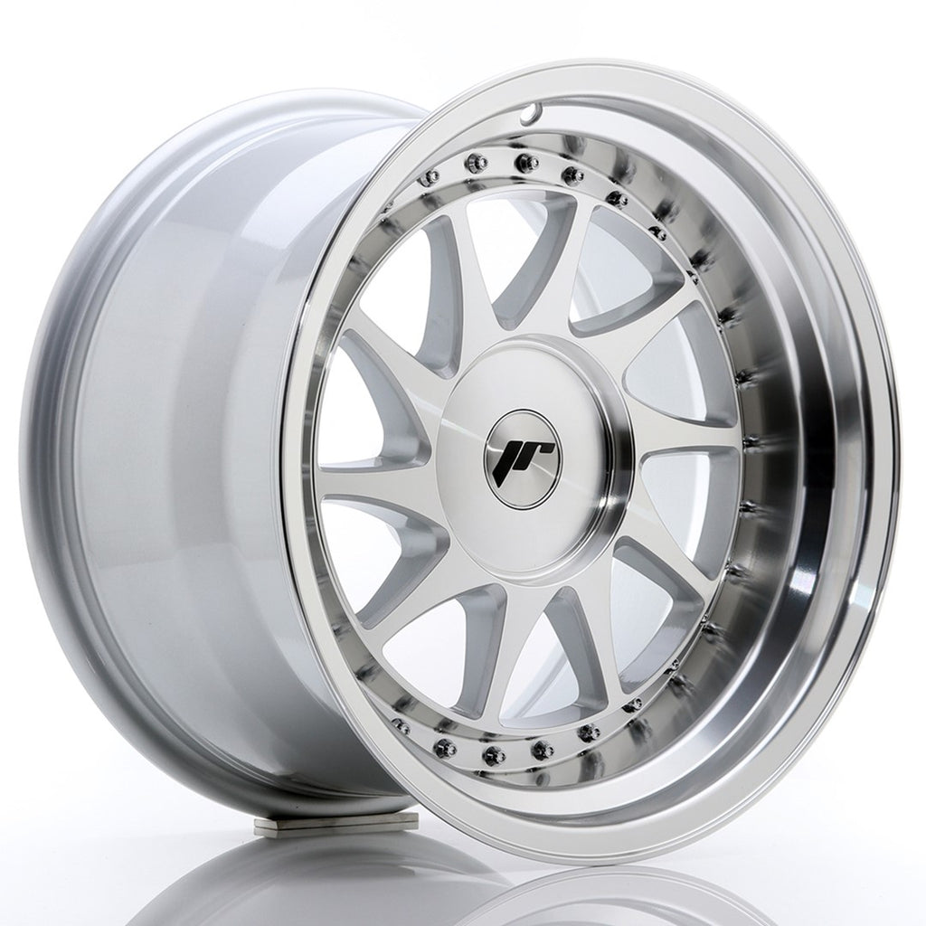 Cerchio in Lega JAPAN RACING JR26 17x10 ET0-25 con foratura su misura Silver Machined Face