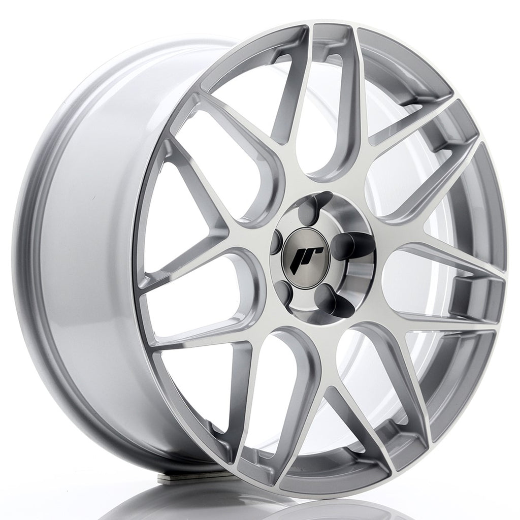 Cerchio in Lega JAPAN RACING JR18 19x8.5 ET20-42 5H con foratura su misura Silver Machined