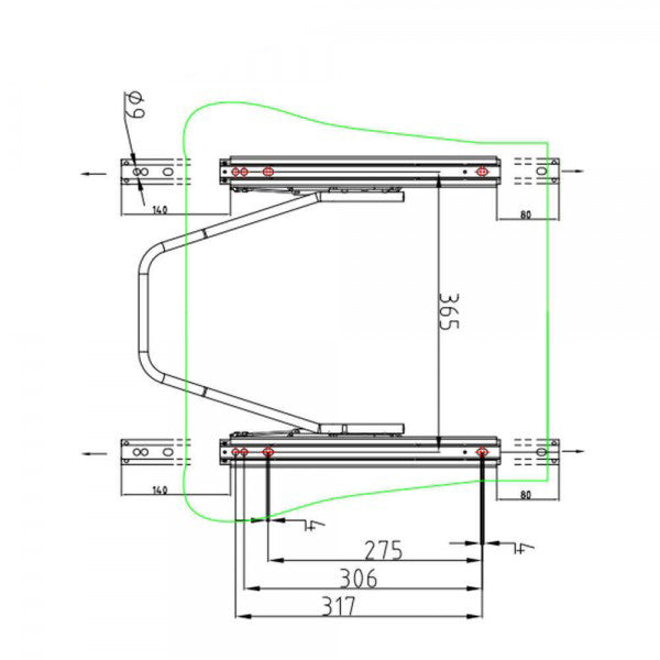 Slitta Sedile Racing SK-Import Universale 345-405 mm - foto 7