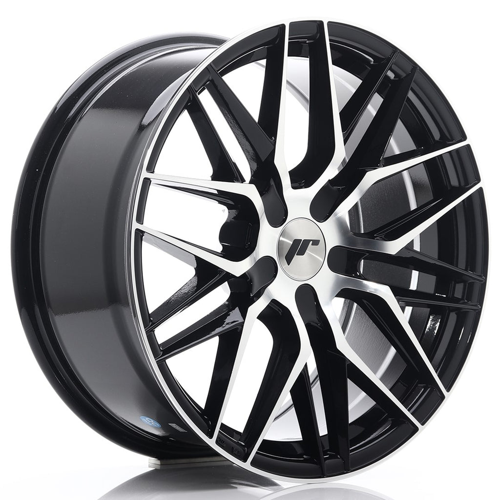 Cerchio in Lega JAPAN RACING JR28 18x8.5 ET20-40 5H con foratura su misura Gloss Black Machined Face