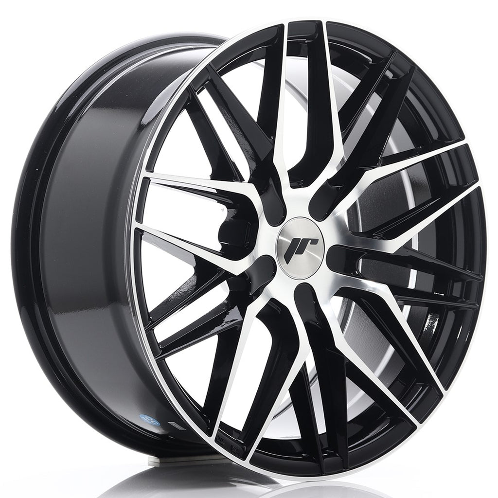Cerchio in Lega JAPAN RACING JR28 18x8,5 ET20-40 5H con foratura su misura Gloss Black Machined Face
