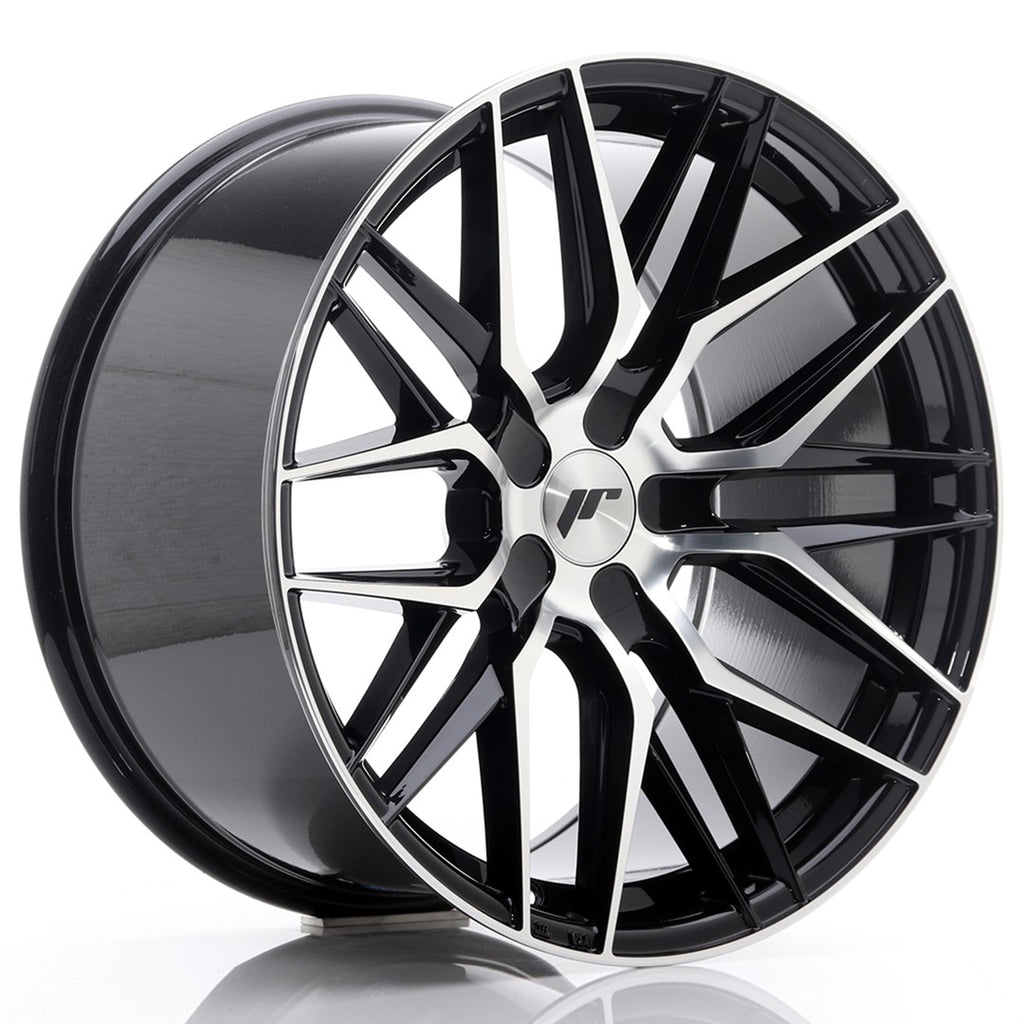 Cerchio in Lega JAPAN RACING JR28 19x10.5 ET20-40 5H con foratura su misura Gloss Black Machined Face