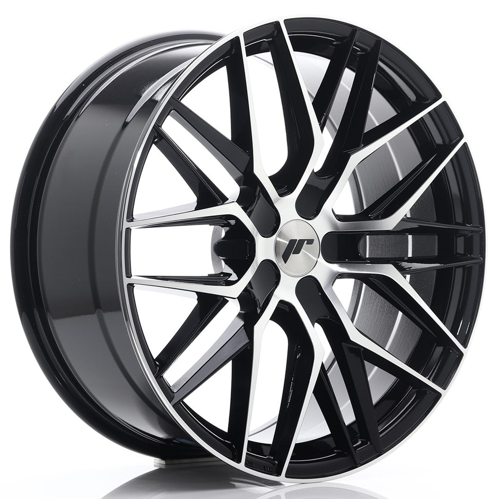 Cerchio in Lega JAPAN RACING JR28 20x8,5 ET20-40 5H con foratura su misura Gloss Black Machined Face