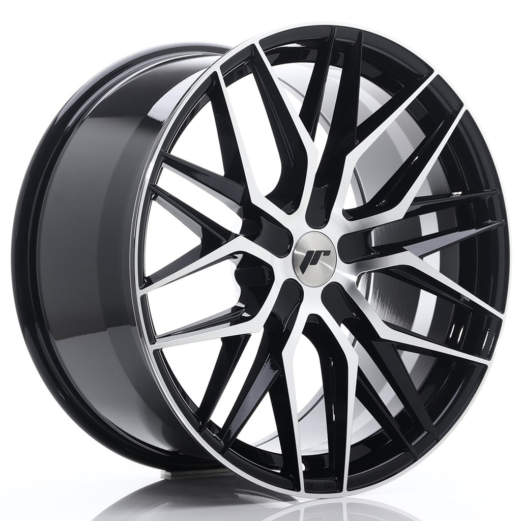Cerchio in Lega JAPAN RACING JR28 21x10,5 ET15-55 5H con foratura su misura Gloss Black Machined Face