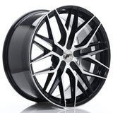 Cerchio in Lega JAPAN RACING JR28 21x10.5 ET15-55 5H con foratura su misura Gloss Black Machined Face