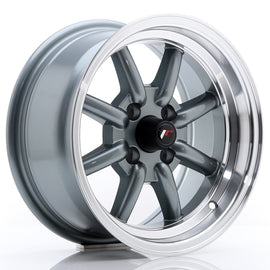 Cerchio in Lega JAPAN RACING JR19 14x7 ET0 4x100 Gun Metal w/ Machined Lip