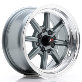 Cerchio in Lega JAPAN RACING JR19 14x7 ET0 4x100/114 Gun Metal w/ Machined Lip