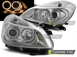 Fari Anteriori RENAULT CLIO 3 05-09 CHROME ANGEL EYES