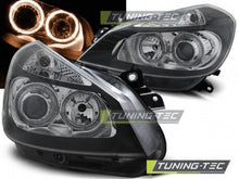 Carica l&#39;immagine nel visualizzatore di Gallery, Fari Anteriori RENAULT CLIO 3 05-09 BLACK ANGEL EYES
