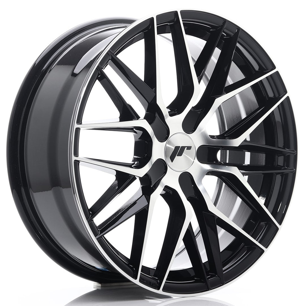 Cerchio in Lega JAPAN RACING JR28 18x7.5 ET20-40 con foratura su misura Gloss Black Machined Face