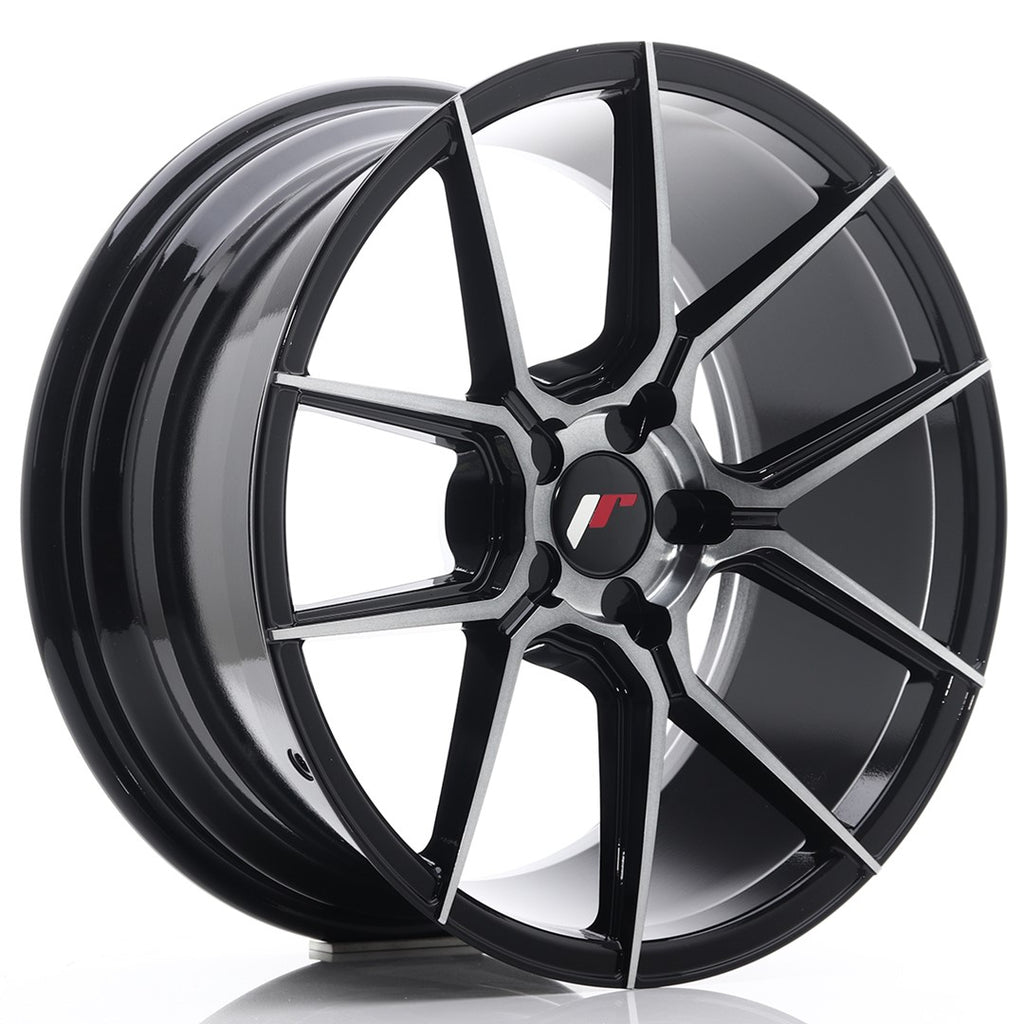 Cerchio in Lega JAPAN RACING JR30 18x8.5 ET20-40 5H con foratura su misura Black Brushed w/Tinted Face