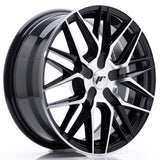 Cerchio in Lega JAPAN RACING JR28 17x7 ET20-45 con foratura su misura Gloss Black Machined Face